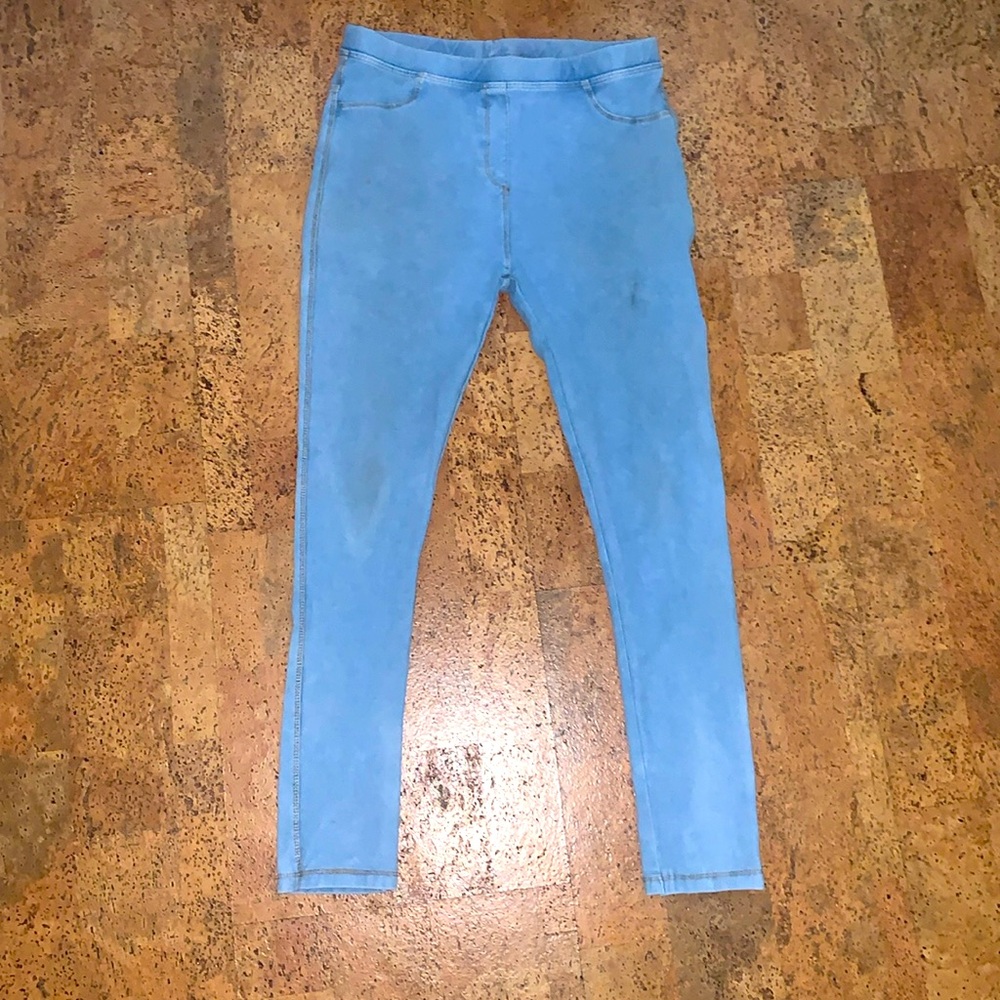 Zara girls faded blue denim jeggins